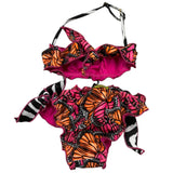 4Giveness 2 Piece Triangle Swimsuit - Multicolor Multi-Pattern Briefs for Girls
