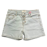 Vicolo Solid Color Denim Shorts With Adjustable Waist Light Blue For Girls