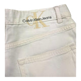 Calvin Klein Solid Color Denim Skirt Cream for Girls