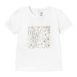 Mayoral T-Shirt Girocollo Tinta Unita con Stampa per Neonata 105N BIANCO MAYORAL 