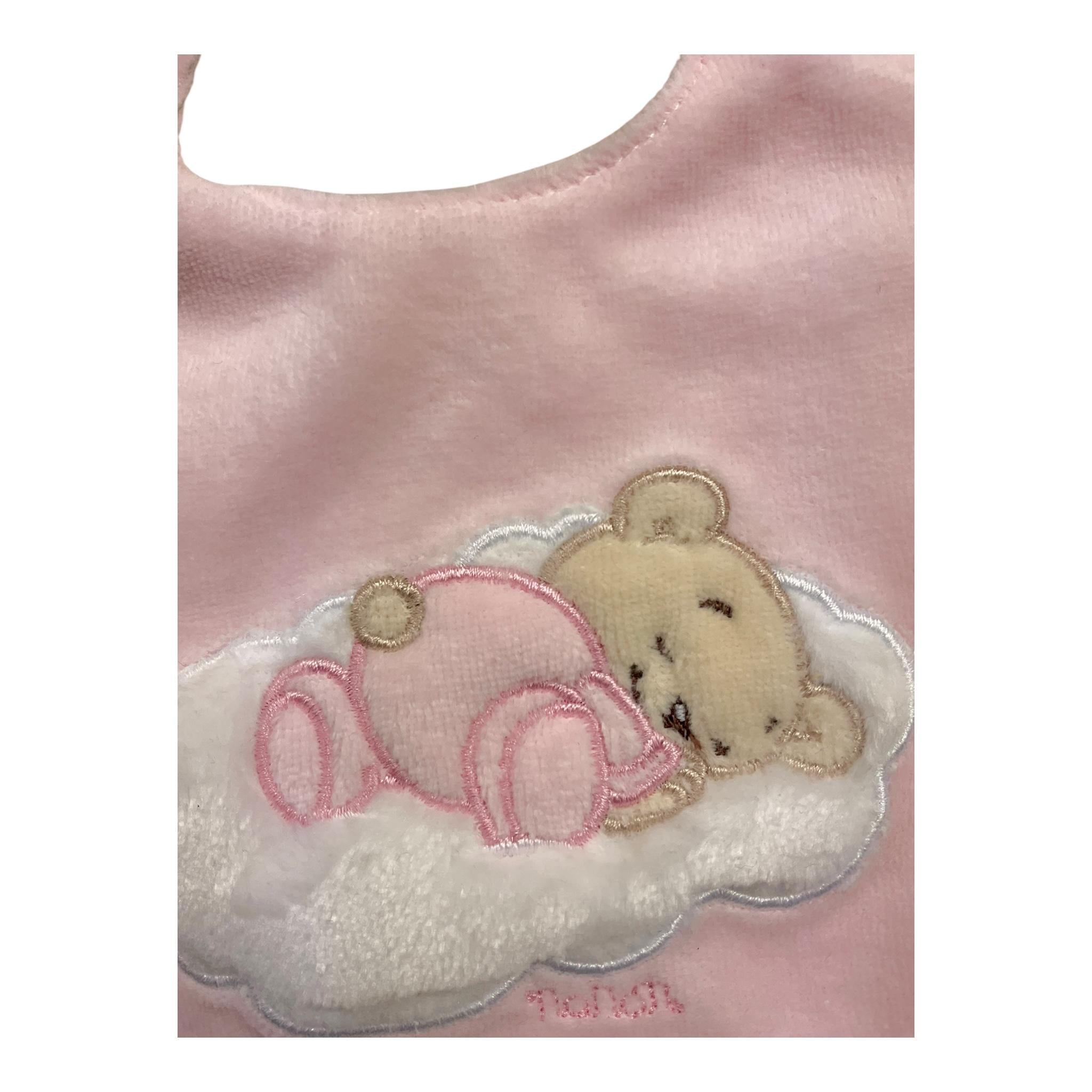NANAN bavetta tinta unita con stampa Rosa per Neonata AI24005R ROSA NANAN 