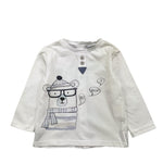 MINI BIRBA shirt girocollo tinta unita con stampa Bianco per Neonato 99540 BIANCO MINI BIRBA 