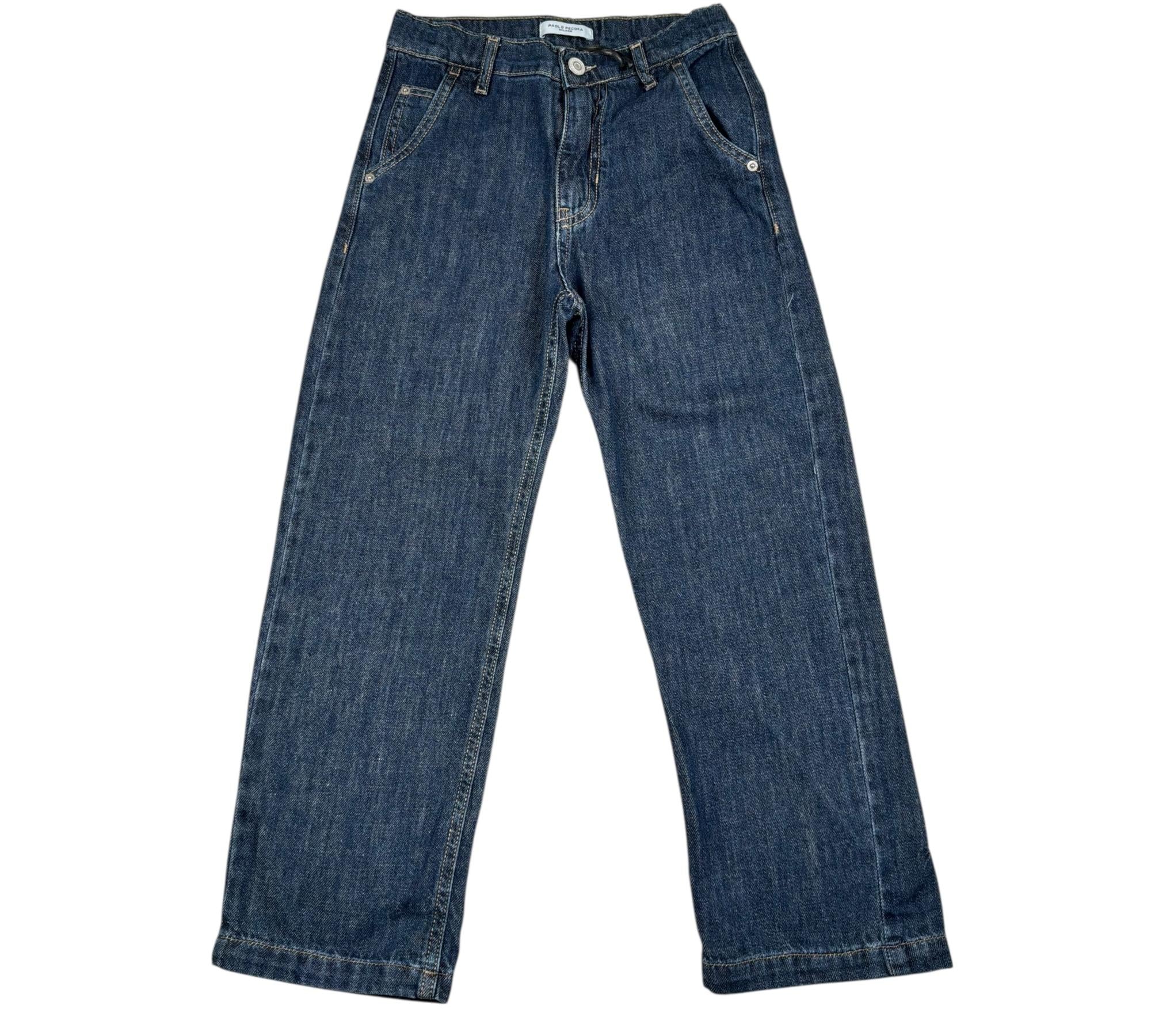 Paolo Pecora Jeans Tinta Unita con Girovita Regolabile per Bambino PP4374 BLU PAOLO PECORA 