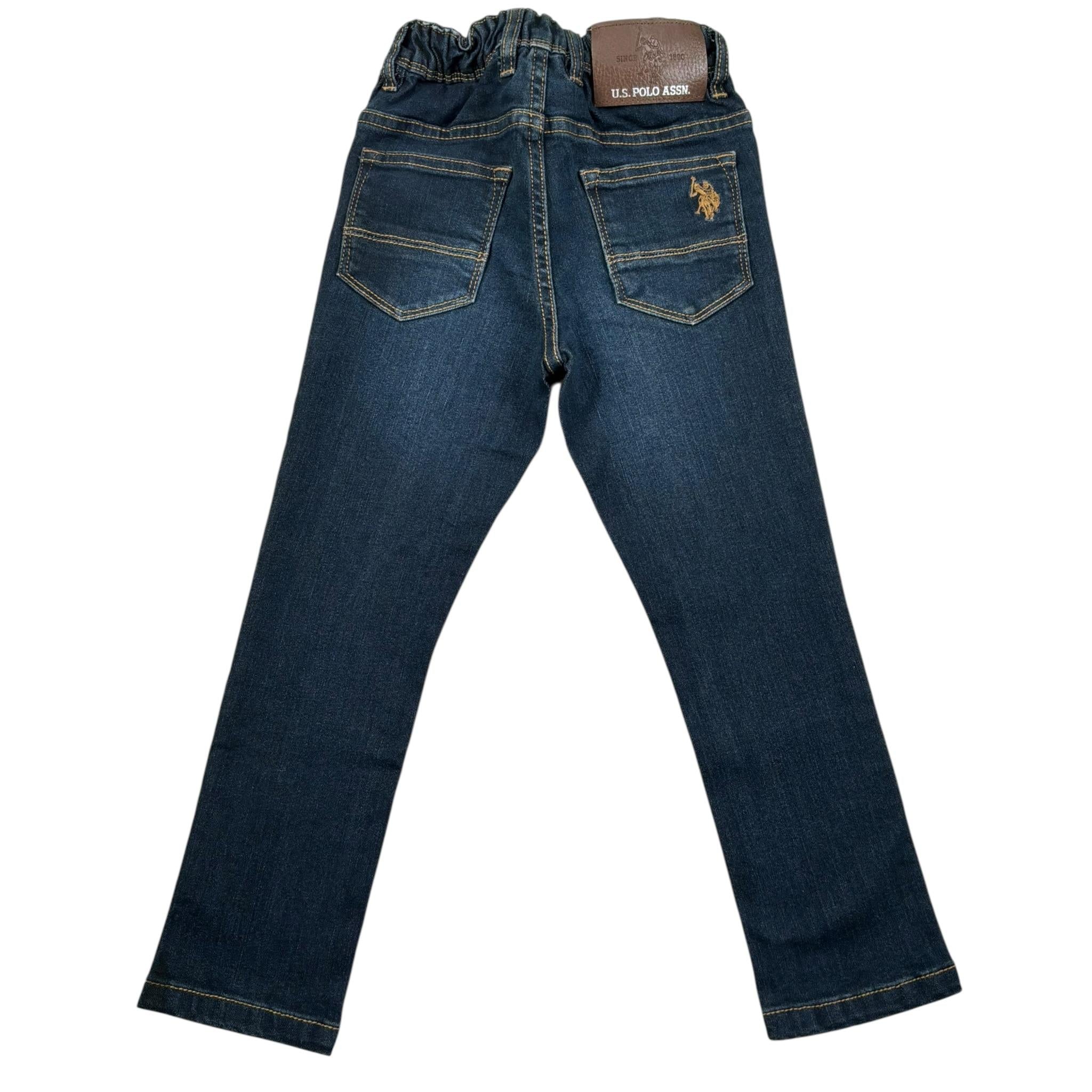U.S. Polo Assn Jeans Tinta Unita con 5 Tasche per Bambino US41548001 BLU U.S. POLO ASSN 