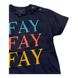 Fay T-Shirt Girocollo Tinta Unita con Loghi per Neonato 5Q8421 BLU FAY 