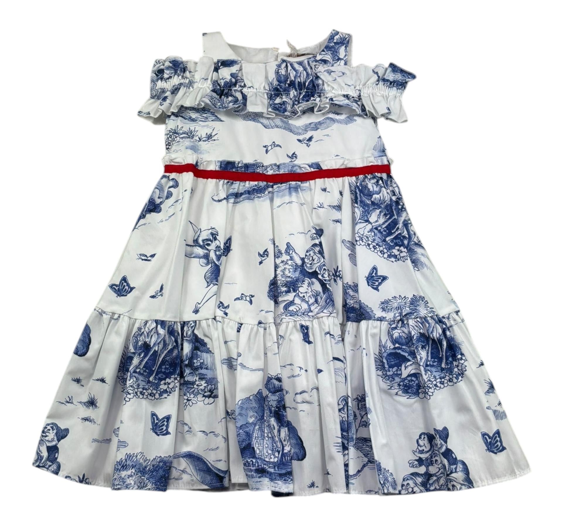 Monnalisa Abito Tinta Unita con Stampa Fantasia per Bambina 117913 BIANCO MONNALISA 