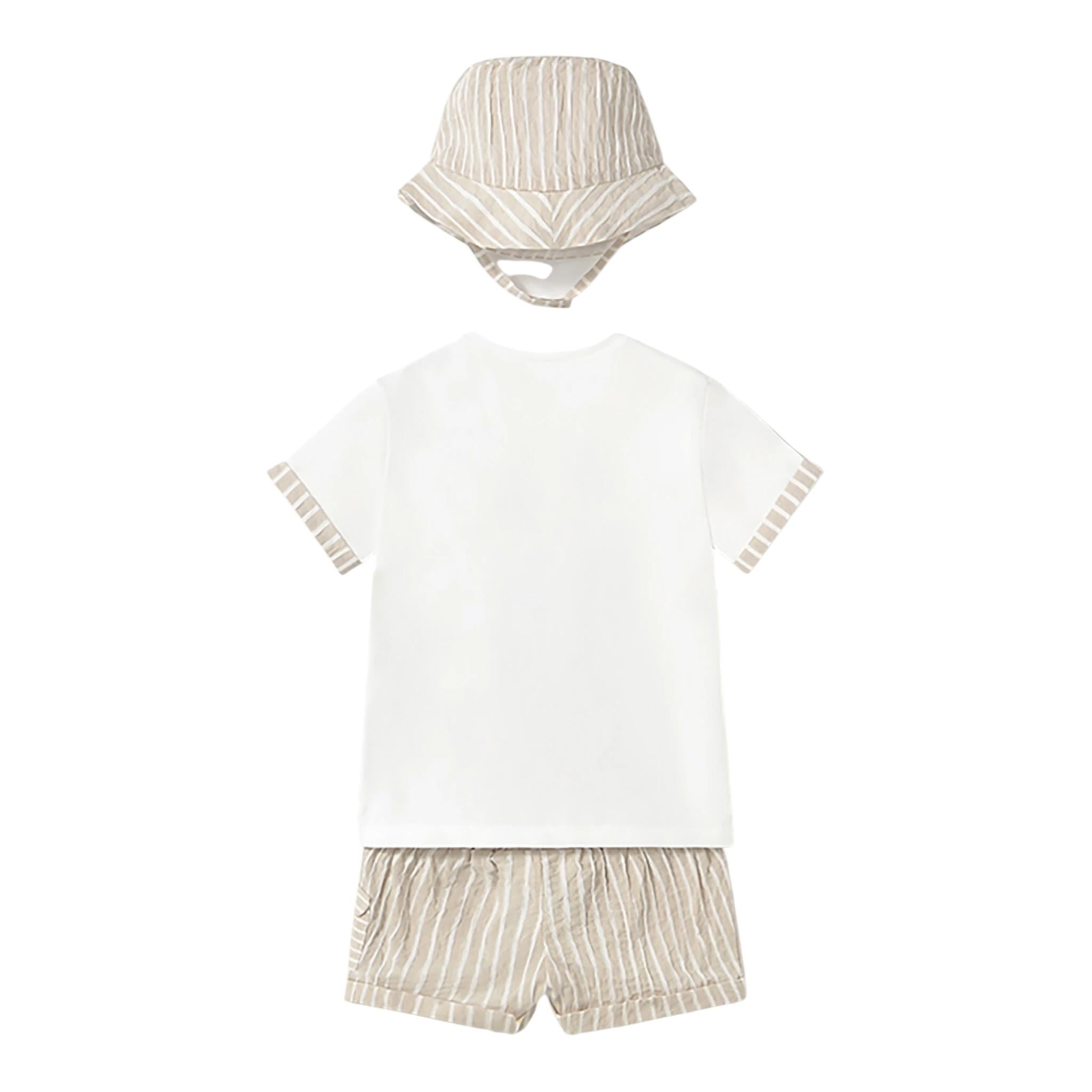 Mayoral Completo 3 Pezzi T-Shirt-Bermuda-Cappello per Neonato 11201 BIANCO MAYORAL 