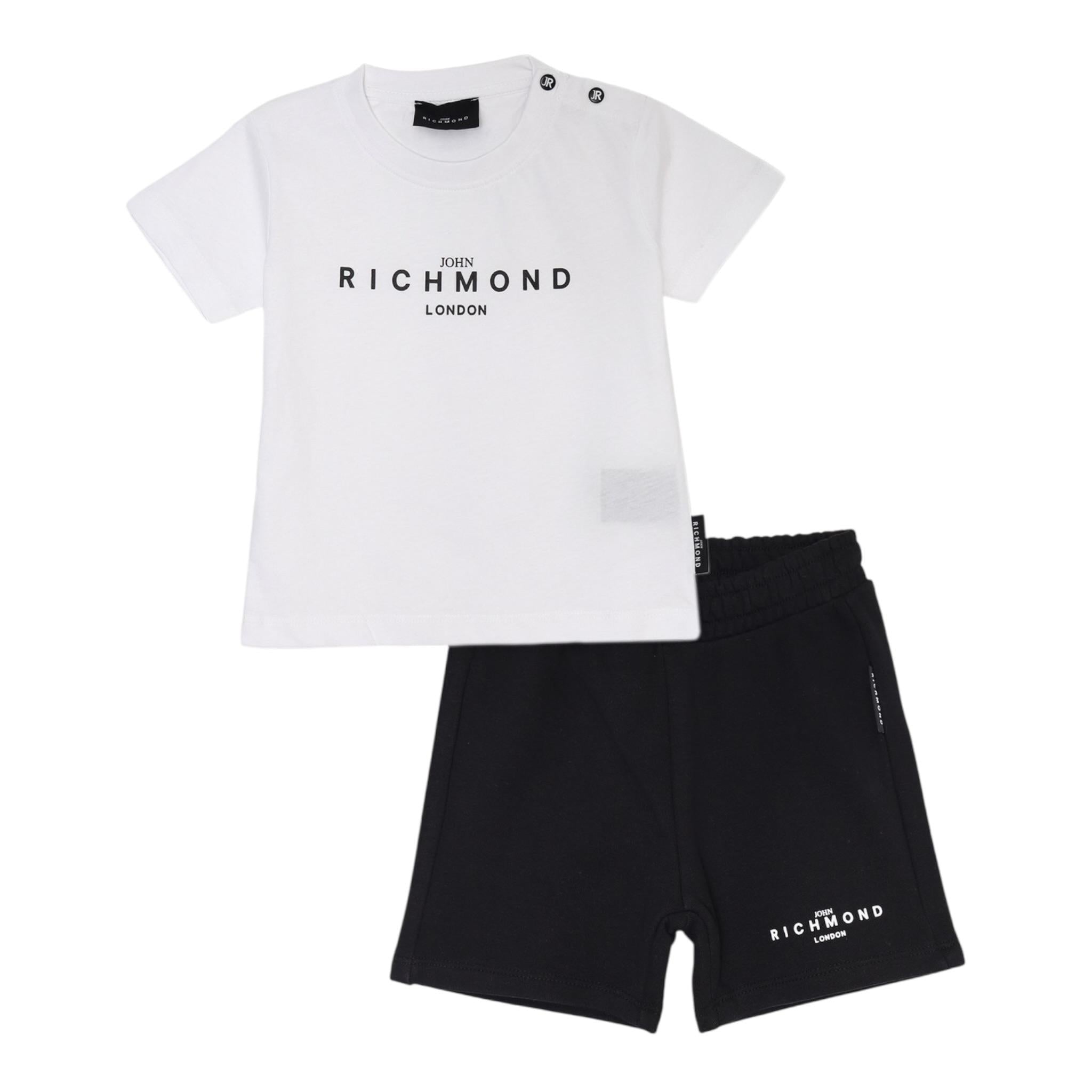 John Richmond Completo 2 Pezzi T-Shirt-Bermuda Bicolore Bianco/Nero per Neonato RIP25018CFX BIANCO/NERO JOHN RICHMOND 
