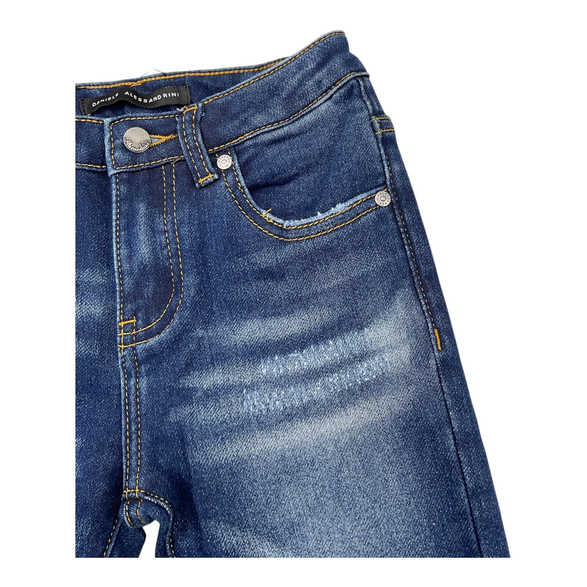 DANIELE ALESSANDRINI jeans tinta unita con girovita regolabile Blu per Bambino 1291D0803 BLU DANIELE ALESSANDRINI 
