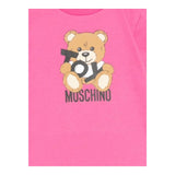 Moschino Abito Girocollo Tinta Unita con Stampa per Neonata MDV0C9XXXX FUXIA MOSCHINO 