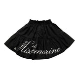 Miss Blumarine Solid Color Skirt With Elastic Waist Black For Baby Girl