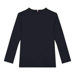 TOMMY HILFIGER shirt girocollo tinta unita con stampa in contrasto Blu per Bambino KB0KB08659 BLU TOMMY HILFIGER 