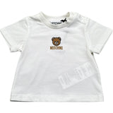 Moschino T-Shirt Girocollo Tinta Unita con Logo per Neonato MYM047 BIANCO MOSCHINO 