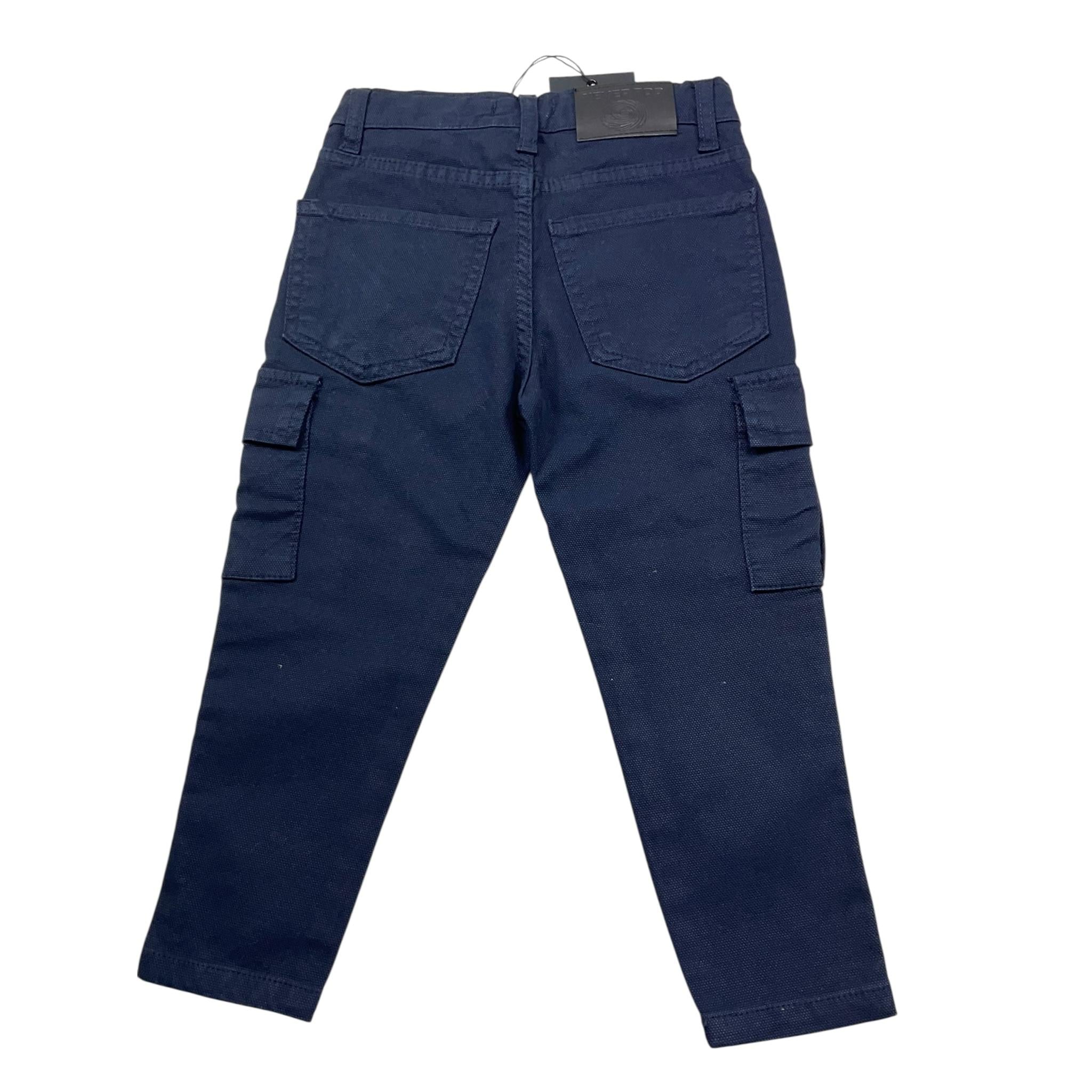 Never Too Pantalone Tinta Unita con Tasconi per Bambino NT1855B BLU NEVER TOO 
