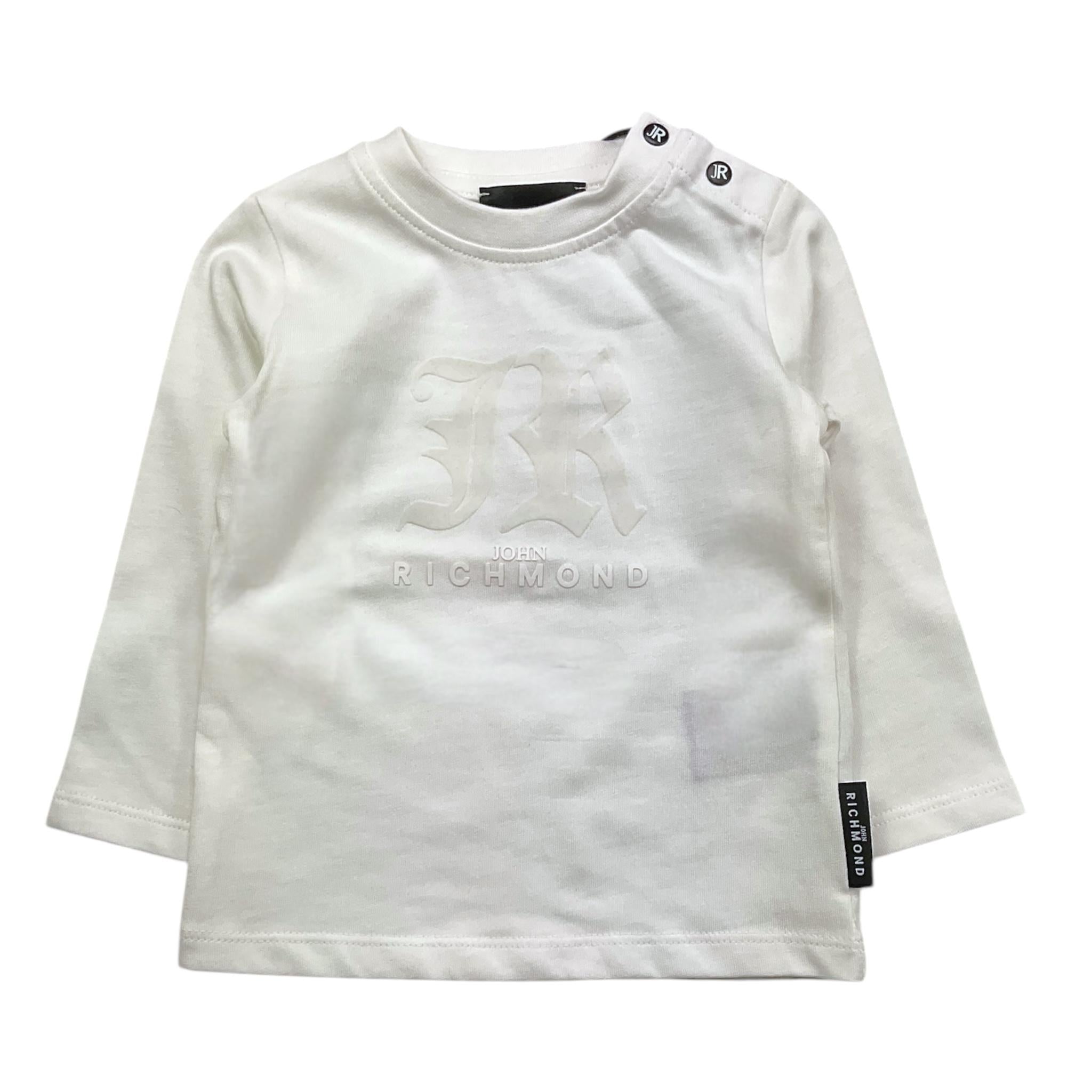JOHN RICHMOND shirt girocollo tinta unita con stampa logo Bianco per Neonato RIA25004TS BIANCO JOHN RICHMOND 