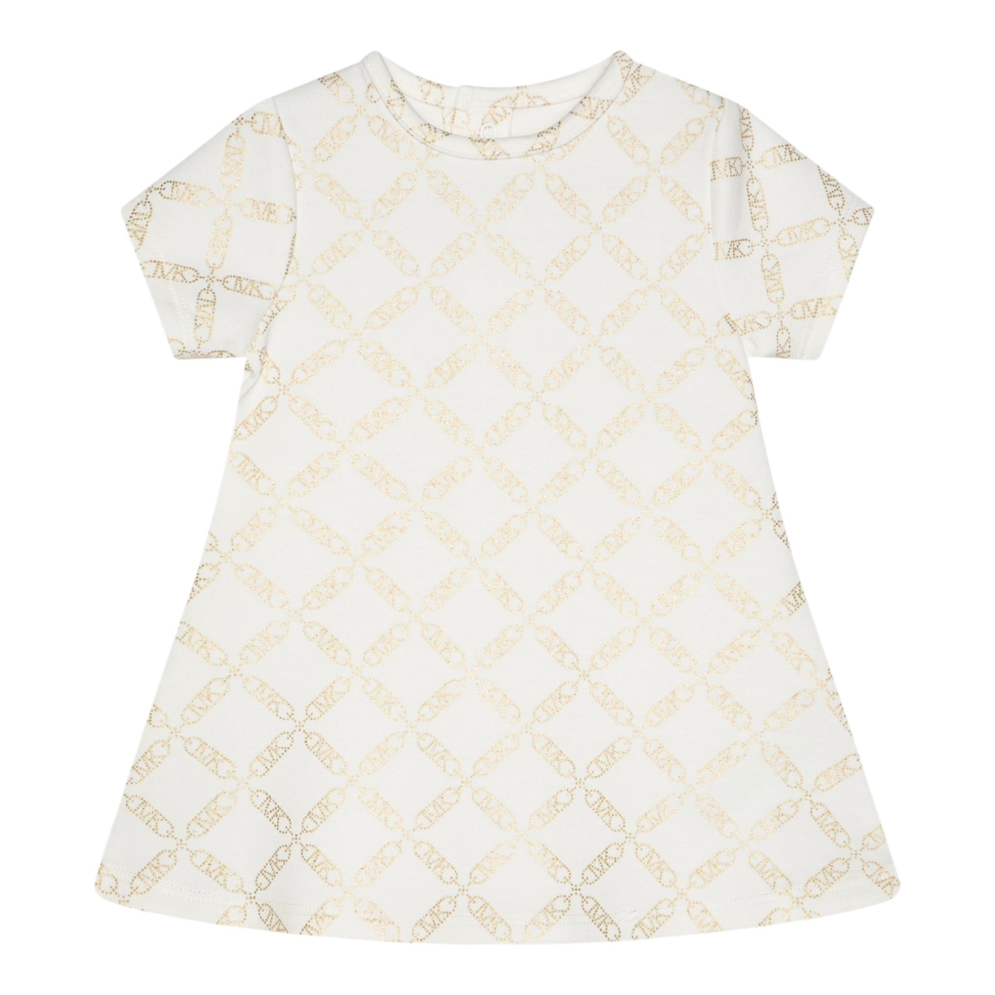 Michael Kors Abito Mezza Manica Girocollo Logato Panna per Bambina R30311JXX PANNA MICHAEL KORS 