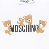 Moschino T-Shirt Girocollo Tinta Unita con Orso per Neonato MUM04AN BIANCO MOSCHINO 