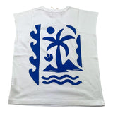 Zhoe &amp; Tobiah Solid Color Tank Top With Contrast Print White For Boys