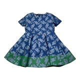 MIMISOL set abito tinta unita con fantasia Azzurro per Bambina MFAB588 AZZURRO MIMISOL 