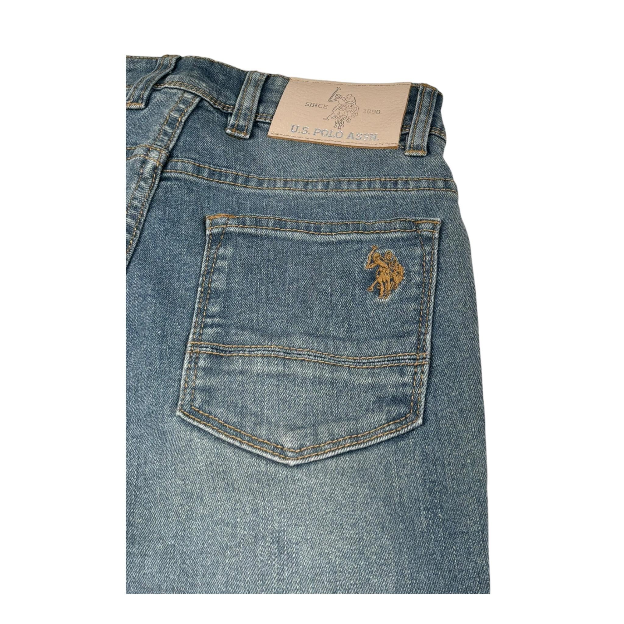 U.S. Polo Assn Jeans Tinta Unita con 5 Tasche per Bambino US41548001 AZZURRO U.S. POLO ASSN 
