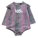 John Richmond Body Manica Lunga Fantasia Pitonata per Neonata RIP26052BD ROSA JOHN RICHMOND 