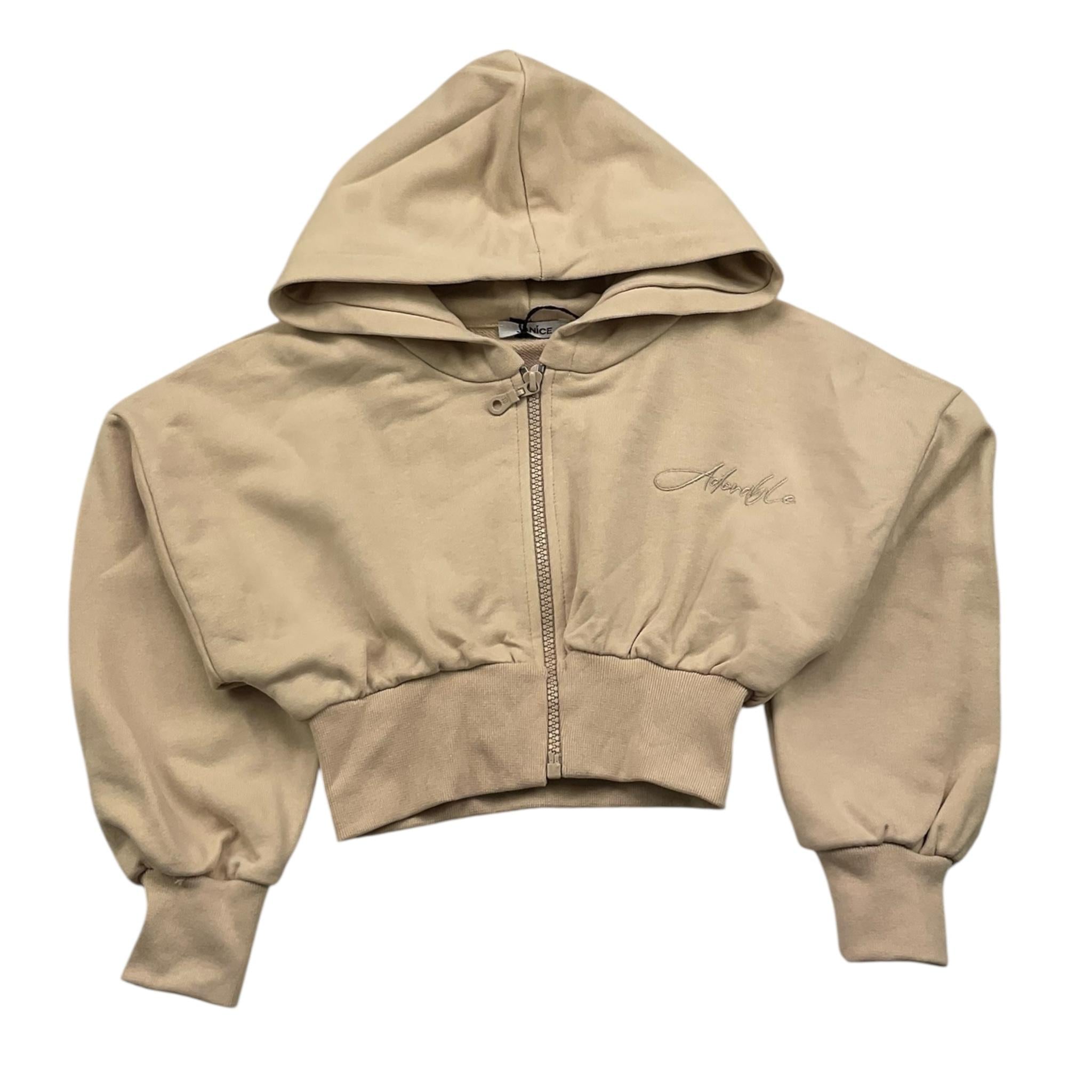 JANICE felpa con zip e cappuccio tinta unita Beige per Bambina JN616B BEIGE JANICE 
