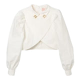 Elisabetta Franchi Plain Shirt With Asymmetry White For Girls