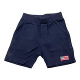 US Pollo Assn Solid Color Elastic Waist Blue Baby Boy's Bermuda Shorts
