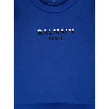 Balmain Felpa Chiusa Girocollo tinta unita con Logo Blu per Bambino BV4550N BLU BALMAIN 