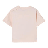 Burberry T-Shirt Girocollo Tinta Unita con Stampa per Neonata B104629 ROSA BURBERRY 
