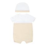 Moschino Set Pagliaccetto-Cappello Bicolore per Neonata MUY07E BIANCO/BEIGE MOSCHINO 