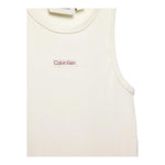 Calvin Klein Canotta Tinta Unita Giromanica con Stampa per Bambina IG0IG02871X PANNA CALVIN KLEIN 