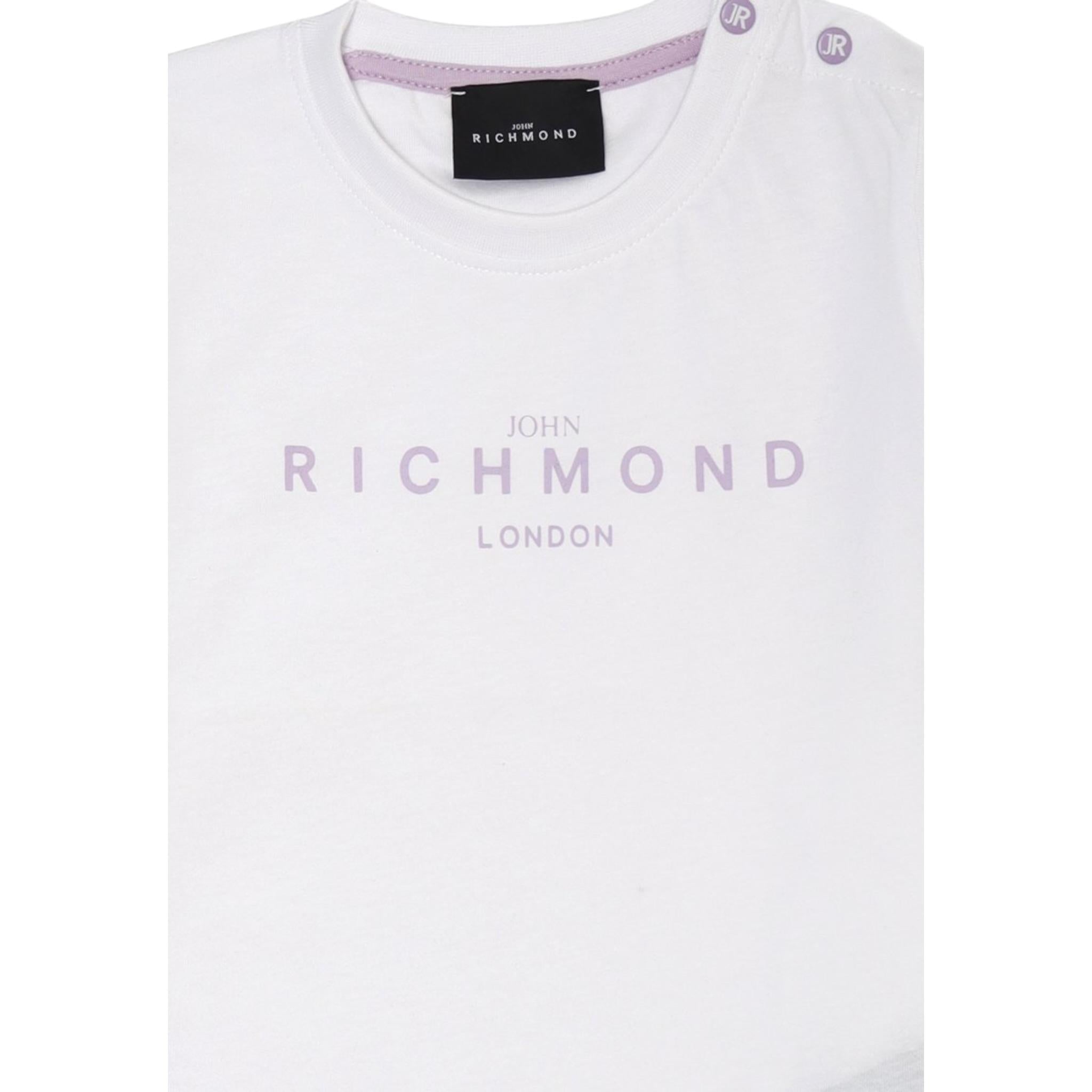 John Richmond T-Shirt Girocollo tinta unita con Stampa Bianco per Neonata RIP25002TSS BIANCO JOHN RICHMOND 