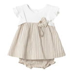 Mayoral Set 2 Pezzi Abito-Coulotte Bicolore per Neonata 1845 BIANCO/BEIGE MAYORAL 