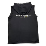 Yours Solid Color Sleeveless Hoodie With Black Hood For Boys