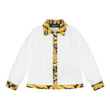 Versace Long Sleeve Shirt With Contrast Trim White For Boys