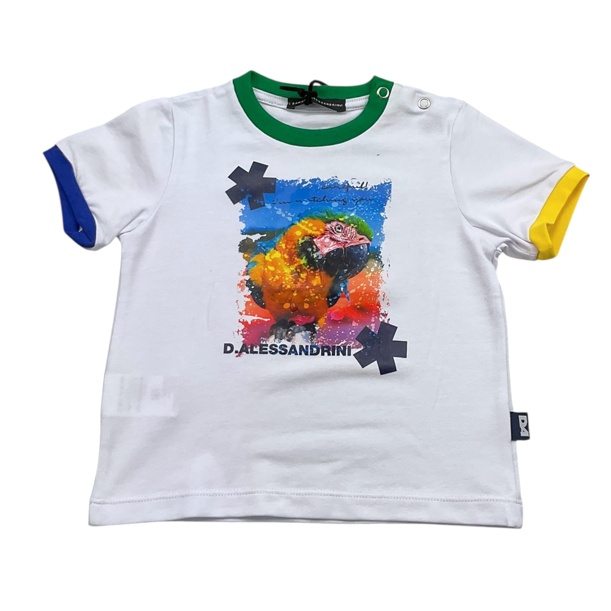 Daniele Alessandrini T-Shirt Girocollo Tinta Unita con Stampa per Neonato 1296M00234 BIANCO DANIELE ALESSANDRINI 