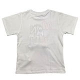 Manuel Ritz Crew Neck T-Shirt Solid Color With Contrast Print White For Boys