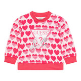 Guess Felpa Chiusa Girocollo Tinta Unita con Stampe per Bambina K5RQ01KA6R4P98L ROSA GUESS 