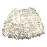 Monnalisa Plain Skirt With Appliques And Elastic Waist White For Girls