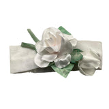 Light Colors Solid Color Headband With White Flower Applique For Newborn