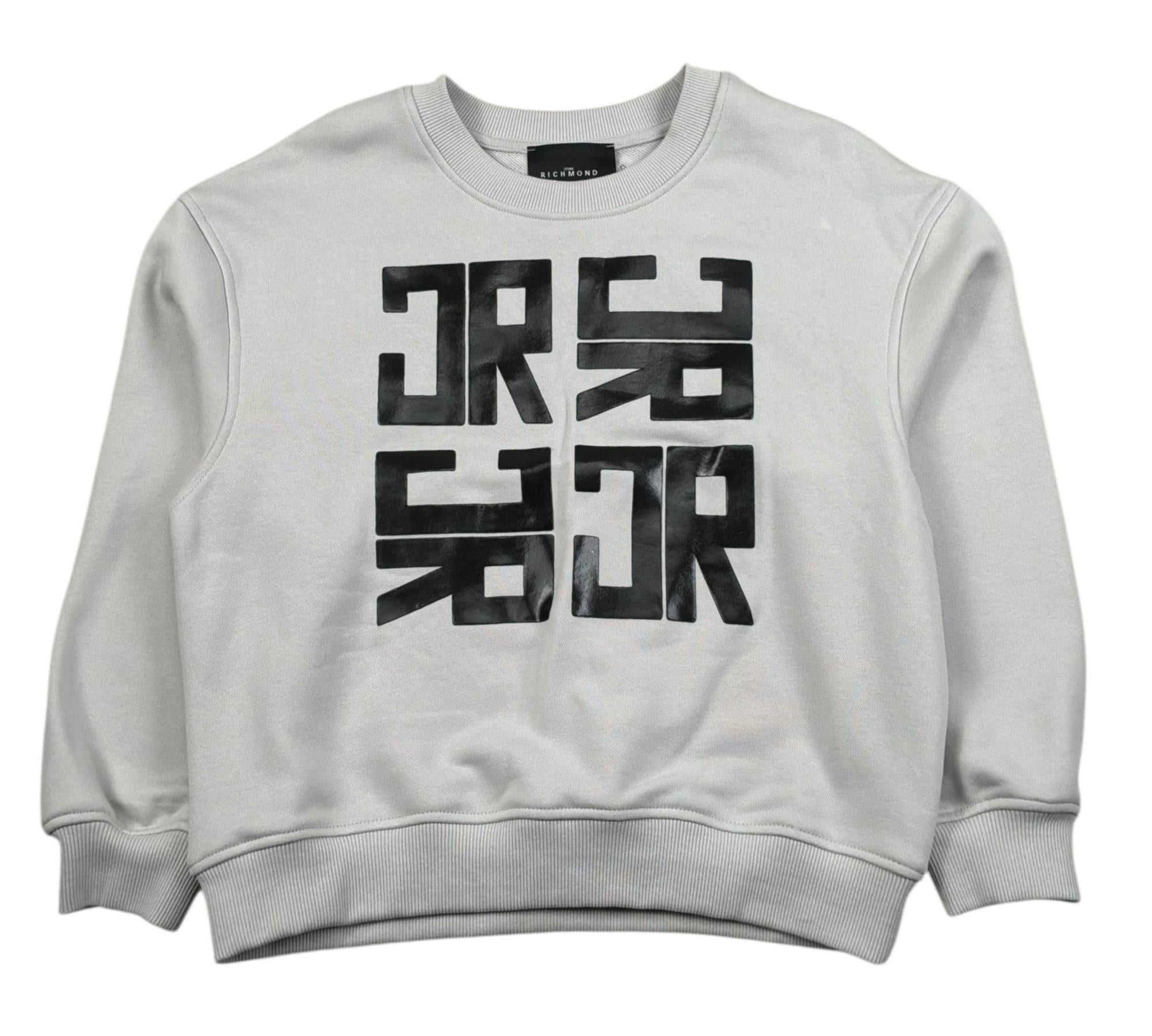 John Richmond Felpa Chiusa Girocollo Tinta Unita con Stampa per Bambino RBP26002FE GRIGIO JOHN RICHMOND 