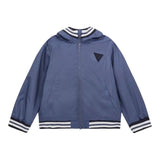 Guess Giubbino Tinta Unita con Zip E Cappuccio per Neonato N5RL11WCFM0 BLU GUESS 