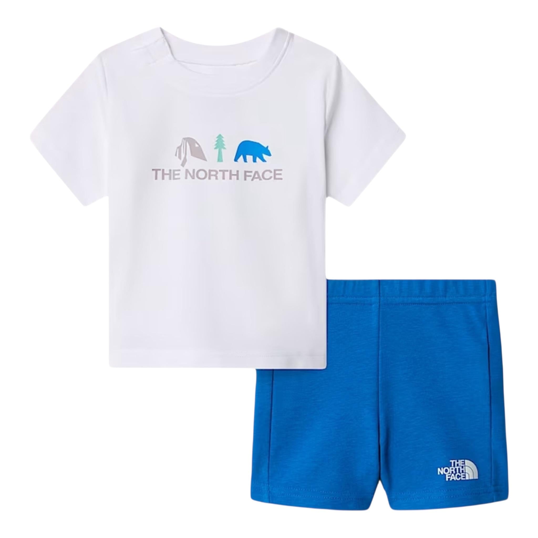 The North Face Completo 2 Pezzi Bicolore T-Shirt-Bermuda per Neonato NF0A8BA3TL4 BIANCO/COBALTO THE NORTH FACE 