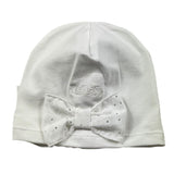 Nanan Solid Color Hat With White Bow For Baby Girl