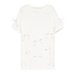 Dou Dou T-Shirt Girocollo Tinta Unita con Applicazioni Fiocchi per Bambina DW8A31 BIANCO DOU DOU 