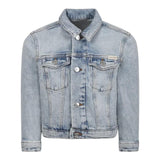 Calvin Klein Giubbino In Denim Tinta Unita con Bottoni per Bambina IB0IB02308 AZZURRO CALVIN KLEIN 
