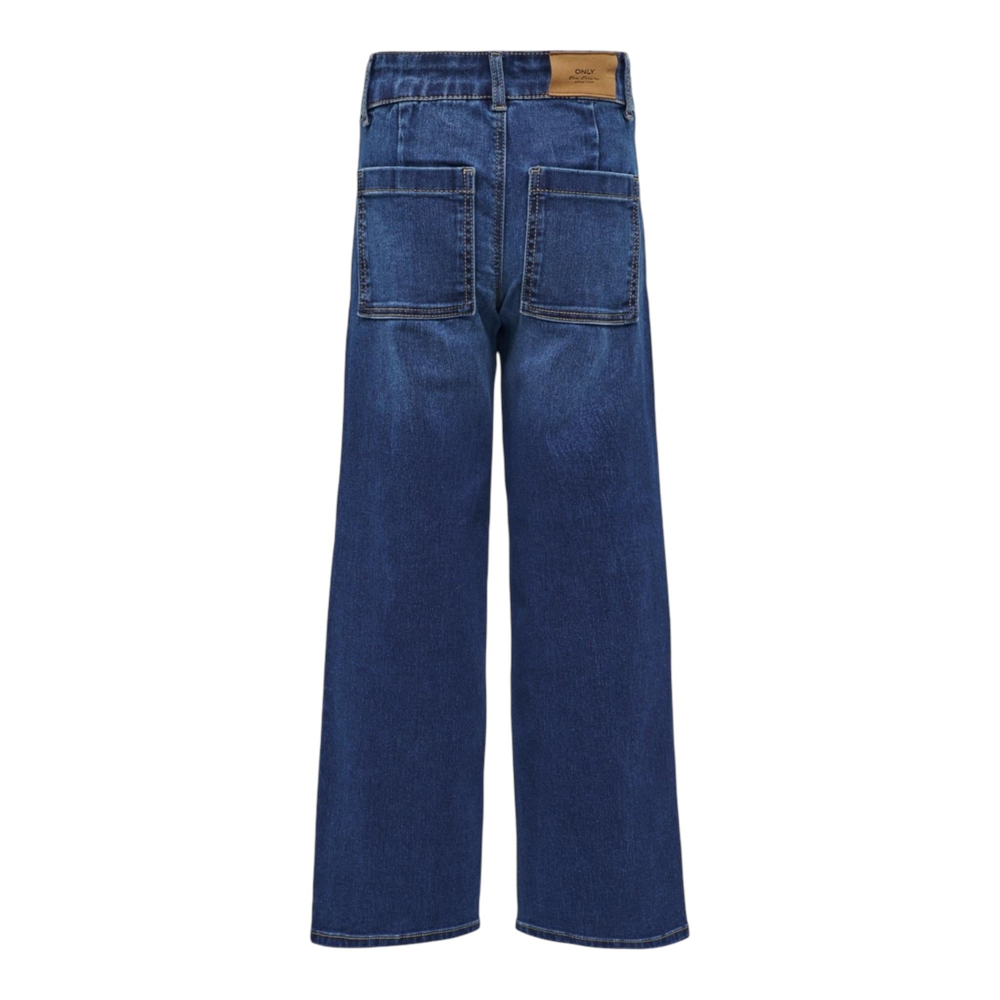 ONLY jeans tinta unita modello a palazzo Blu per Bambina 15327020 BLU ONLY 