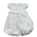 Le Bebe Abito Mezza Manica Tinta Unita con Tulle per Neonata LBG0576 BIANCO LE BEBE 