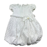 Le Bebe Abito Mezza Manica Tinta Unita con Tulle per Neonata LBG0576 BIANCO LE BEBE 